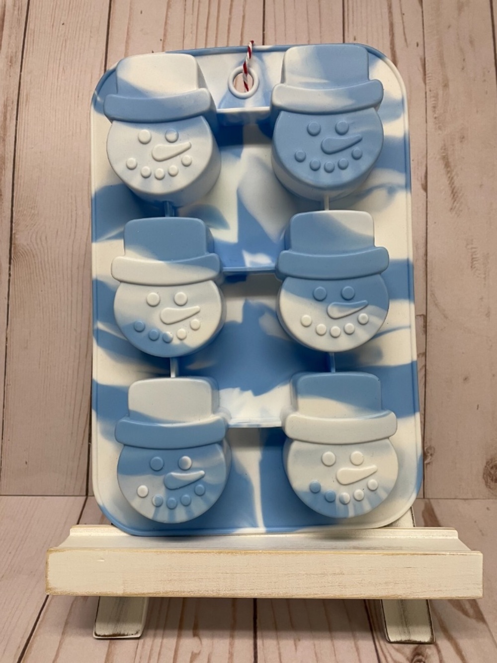 Christmas Snowman Head Men My Myself Elf 6 Cavity Baking Candy Mold Silicone NEW